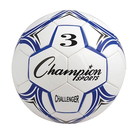Champion Sports Challenger Series Soccer Ball, Royal & White - Size 3 CH3BL
